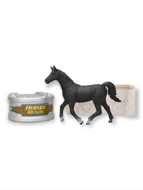 Vintage 3D Black Horse Model Puzzle 25pcs w/ box & instructions 4D Master #8027